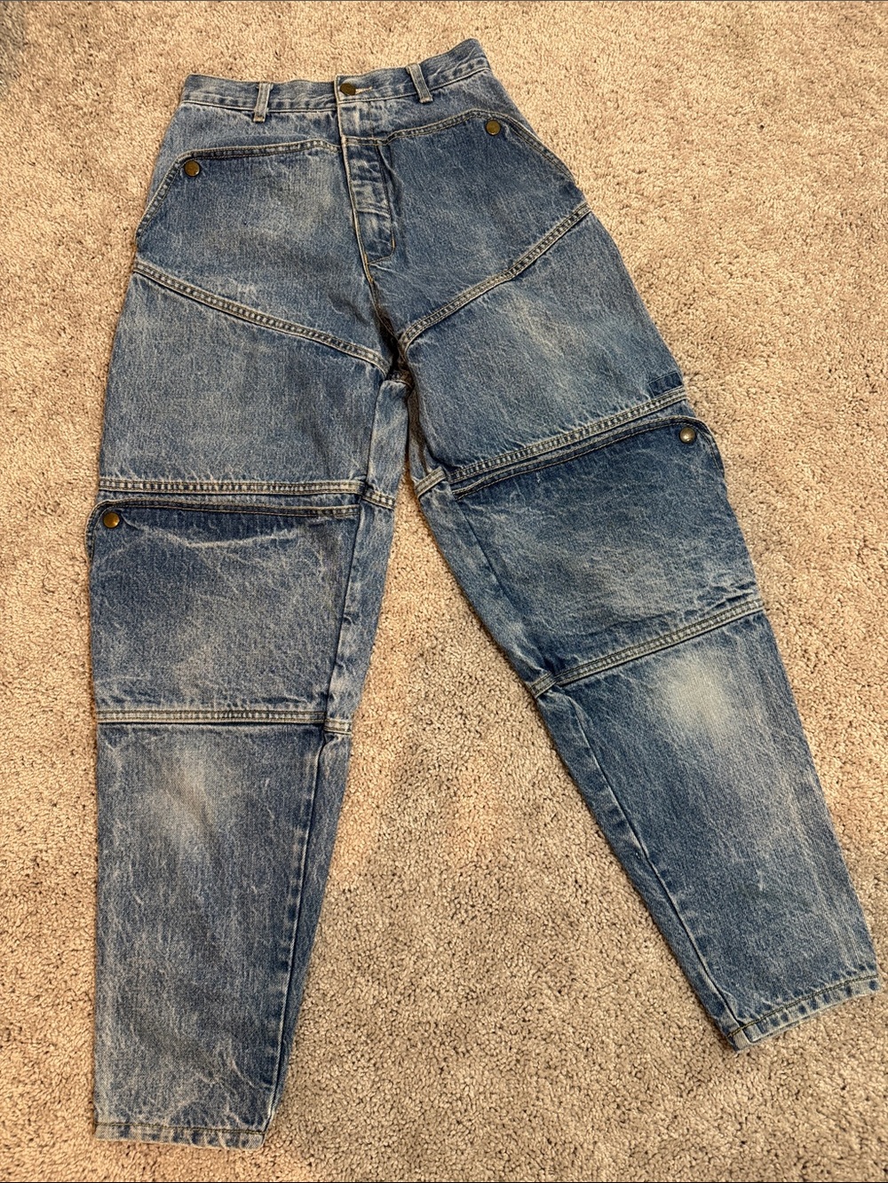 Vintage Guess 1980s by Georges Marciano Front Panel Tapered Leg Jeans Size 26